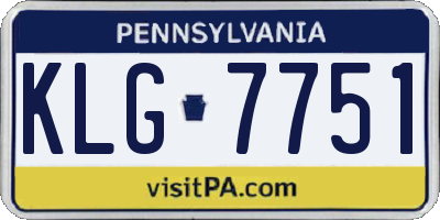 PA license plate KLG7751