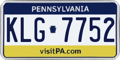 PA license plate KLG7752