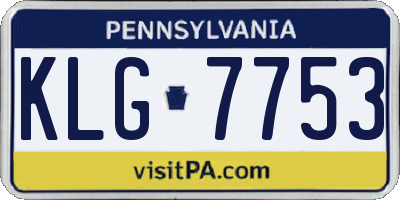 PA license plate KLG7753