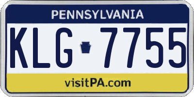 PA license plate KLG7755