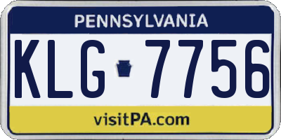 PA license plate KLG7756
