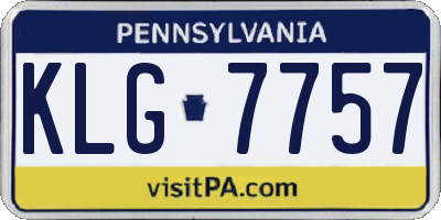 PA license plate KLG7757