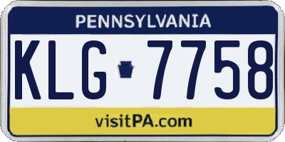 PA license plate KLG7758