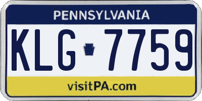 PA license plate KLG7759