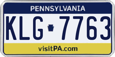 PA license plate KLG7763