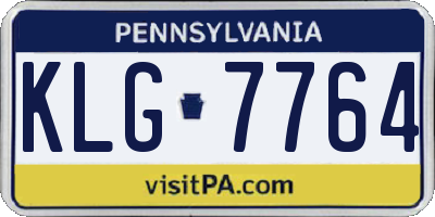PA license plate KLG7764