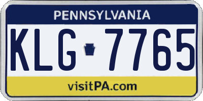PA license plate KLG7765
