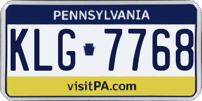 PA license plate KLG7768