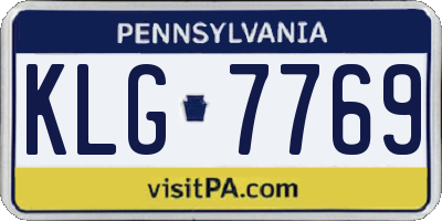 PA license plate KLG7769