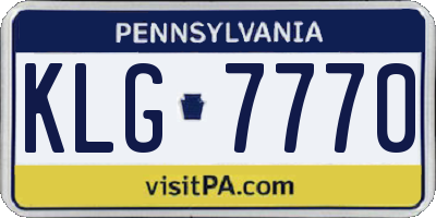PA license plate KLG7770
