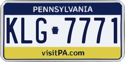 PA license plate KLG7771