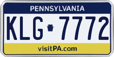 PA license plate KLG7772