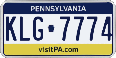 PA license plate KLG7774
