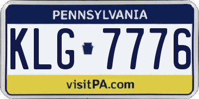 PA license plate KLG7776