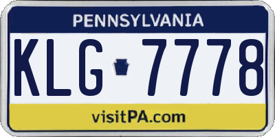 PA license plate KLG7778