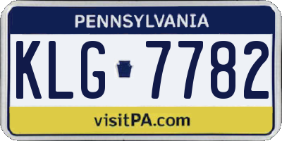 PA license plate KLG7782
