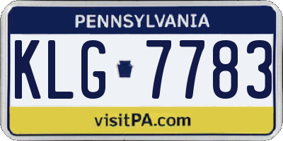 PA license plate KLG7783