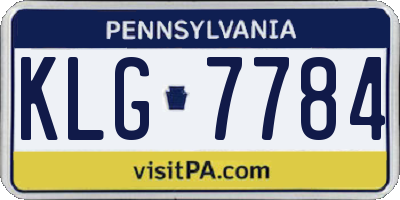 PA license plate KLG7784