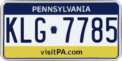 PA license plate KLG7785