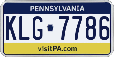 PA license plate KLG7786