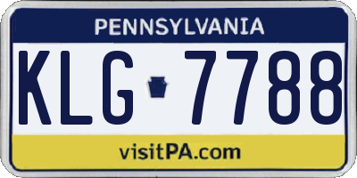 PA license plate KLG7788