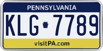 PA license plate KLG7789