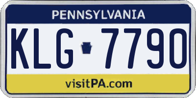 PA license plate KLG7790
