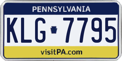 PA license plate KLG7795