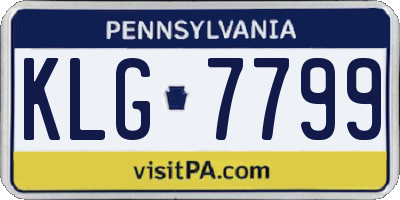 PA license plate KLG7799