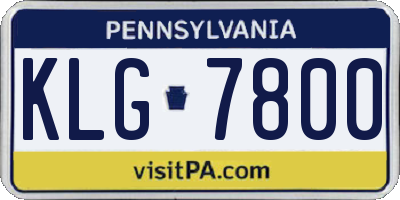 PA license plate KLG7800
