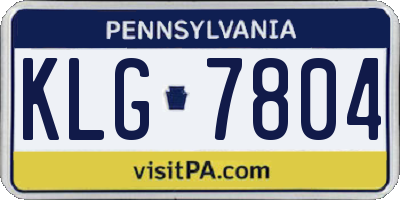 PA license plate KLG7804