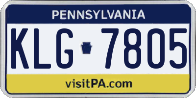 PA license plate KLG7805