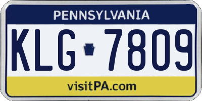 PA license plate KLG7809