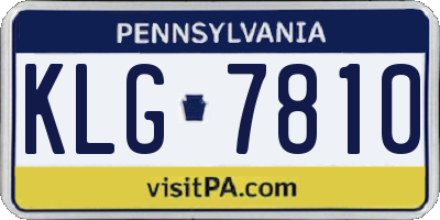 PA license plate KLG7810