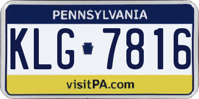 PA license plate KLG7816