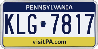 PA license plate KLG7817