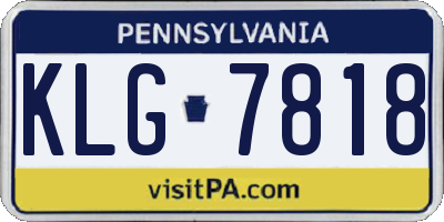 PA license plate KLG7818