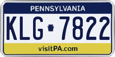 PA license plate KLG7822