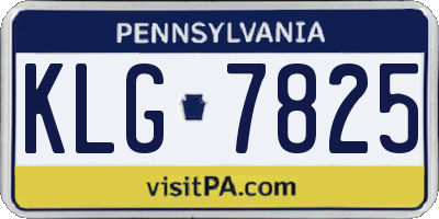 PA license plate KLG7825