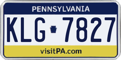 PA license plate KLG7827