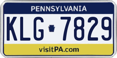 PA license plate KLG7829