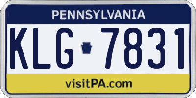 PA license plate KLG7831
