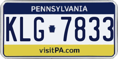 PA license plate KLG7833