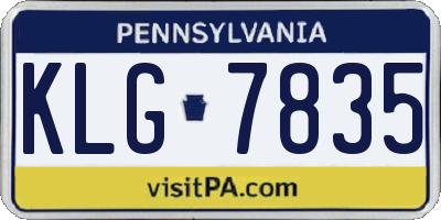 PA license plate KLG7835