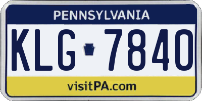 PA license plate KLG7840