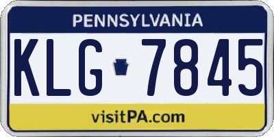 PA license plate KLG7845