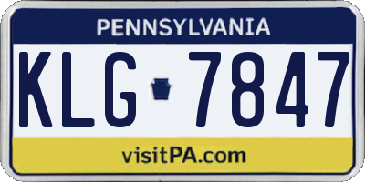 PA license plate KLG7847