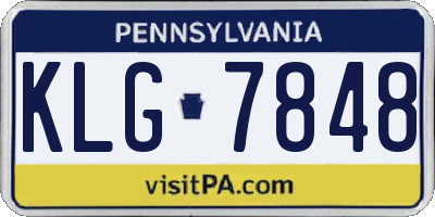 PA license plate KLG7848