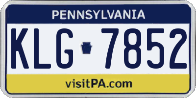 PA license plate KLG7852