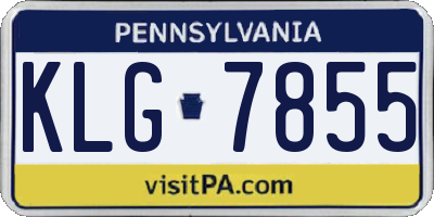 PA license plate KLG7855